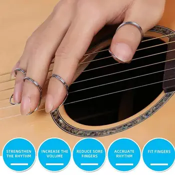

4 Pcs New Metal Thumb Guitar Picks Universal Guitar Finger Picks Adjustable Guitar Bass Pick Accessories