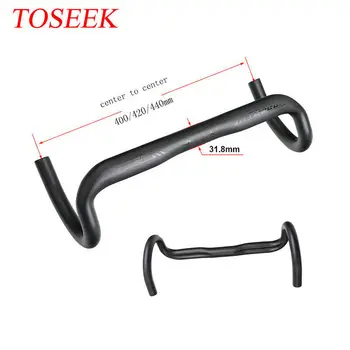 

TOSEEK Carbon Fiber Handlebar 400/420/440mm 31.8mm Handlebar Road Bike Extender Racing Bicycle Drop Handle Bar Rennlenker