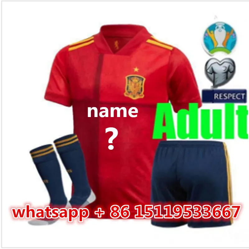 Испанские футбольные майки PIQUE SERGIO A. INIESTA MORATA KOKE ramos ASENSIO SILVA ISCO Tiago комплект для взрослых+ носки Джерси - Цвет: shirt