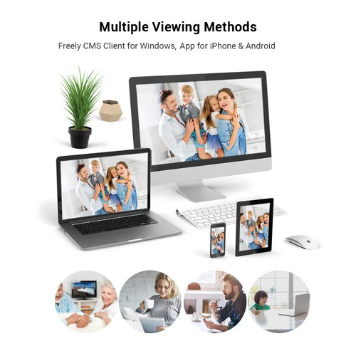 방수 야외 카메라 얼굴 감지 양방향 오디오 컬러 나이트 비전 홈 감시, XMeye H.265, 4K 8MP IP 카메라, 5MP 6