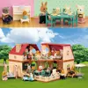 Simulation Kitchen Forest Family Small House Double Three- Story Villa Reindeer  Animal Model Girl Dollhouse Furniture Toy Gifts 6