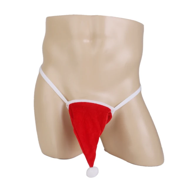 Christmas Santa Hat Sexy Mens Underwear G-string T-back Funny Gag Gift -  Panties & Briefs - AliExpress