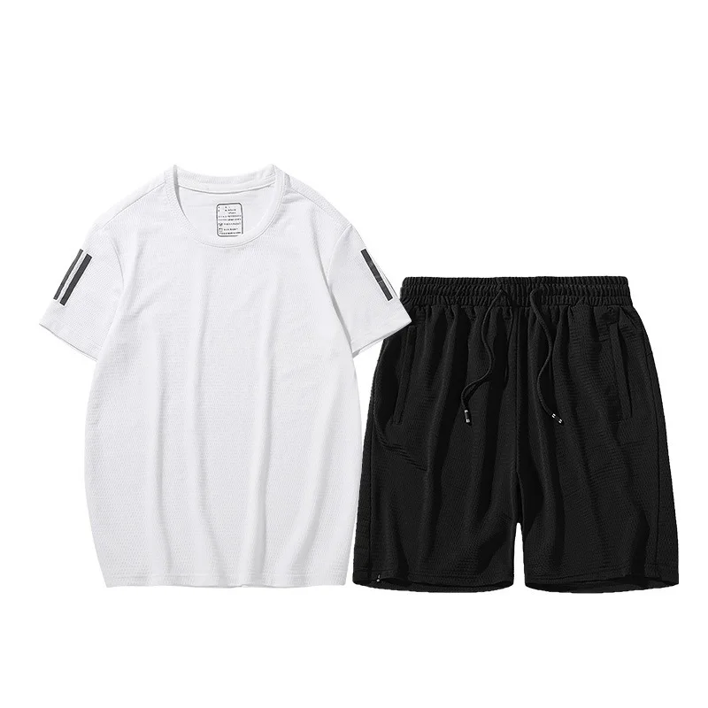 

Summer Sports Set Men Casual Fitness Breathable Plus-sized Two-Piece Set Morning Exercise High Quality Set