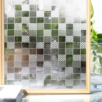 

LUCKYYJ Window Privacy Film Static Self-adhesive Film Vinyl 3D Decor Window Decals Window Stickers for Home Heat Control Anti UV