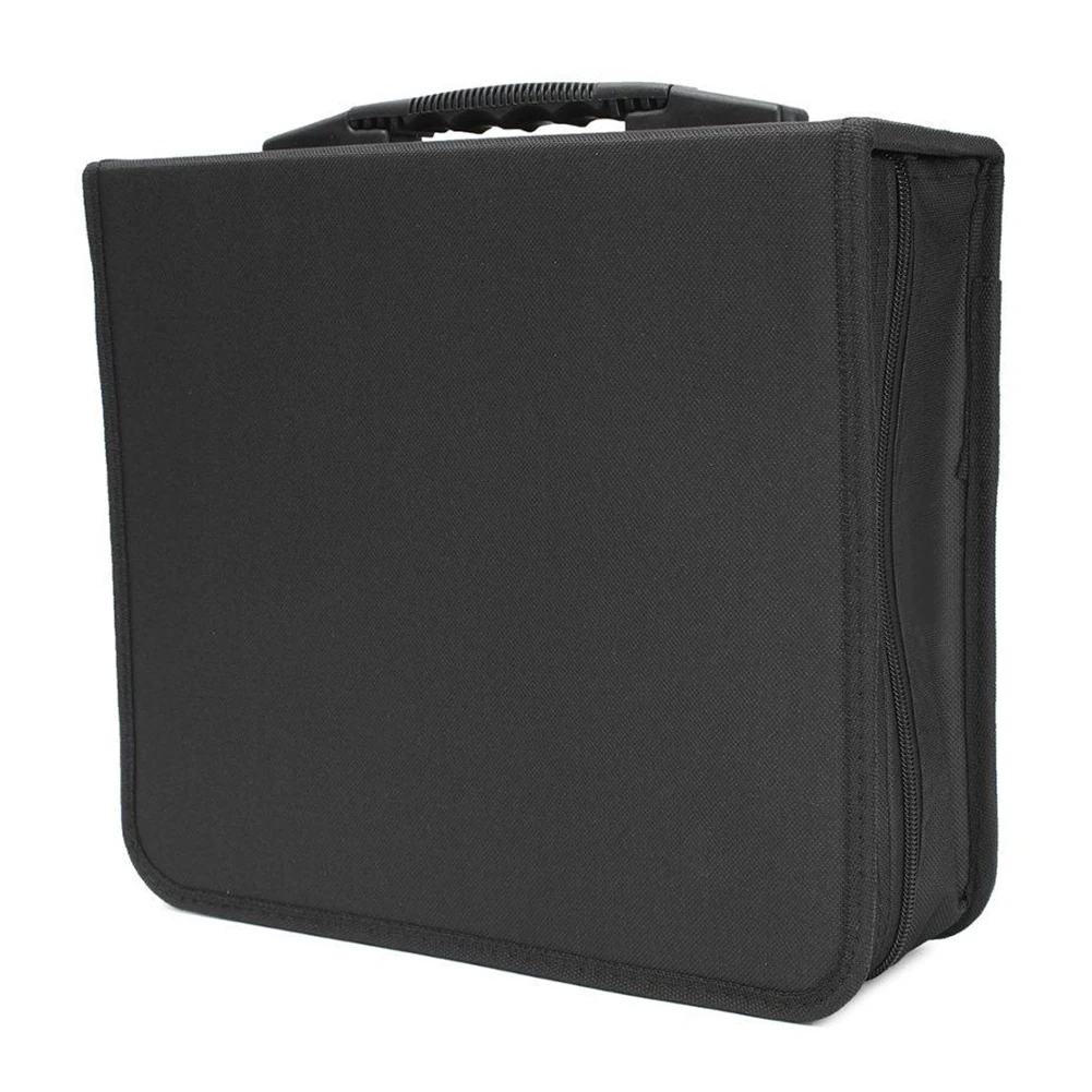Черная сумка для компакт-дисков, прочная, вместительная, прочная, с ремешком на руку, переносная, на молнии, ткань Оксфорд, чехол для переноски, для хранения медиафайлов, DVD, Binder - Цвет: 320