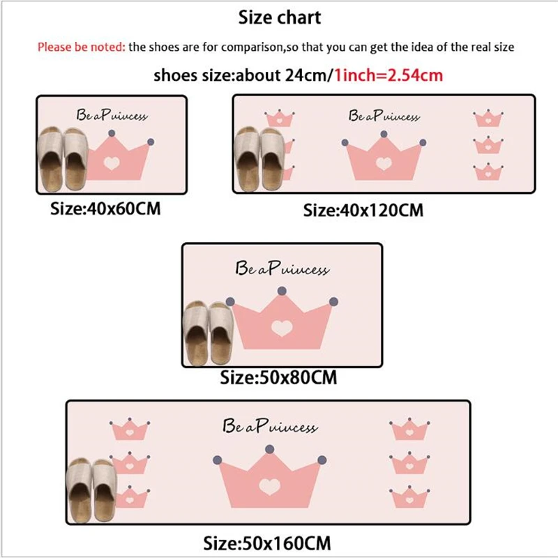 Домашний декор, простая стильная розовая Корона, коврик 40 см X 60 см, коврик на кухню, рождественские украшения для дома, полиэстер