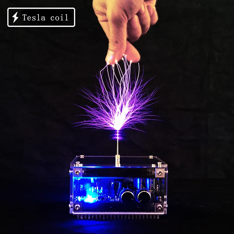 10CM flat Bluetooth music Tesla coil / high frequency and high voltage  pulse test device / scientific experiment touch Lightning - AliExpress