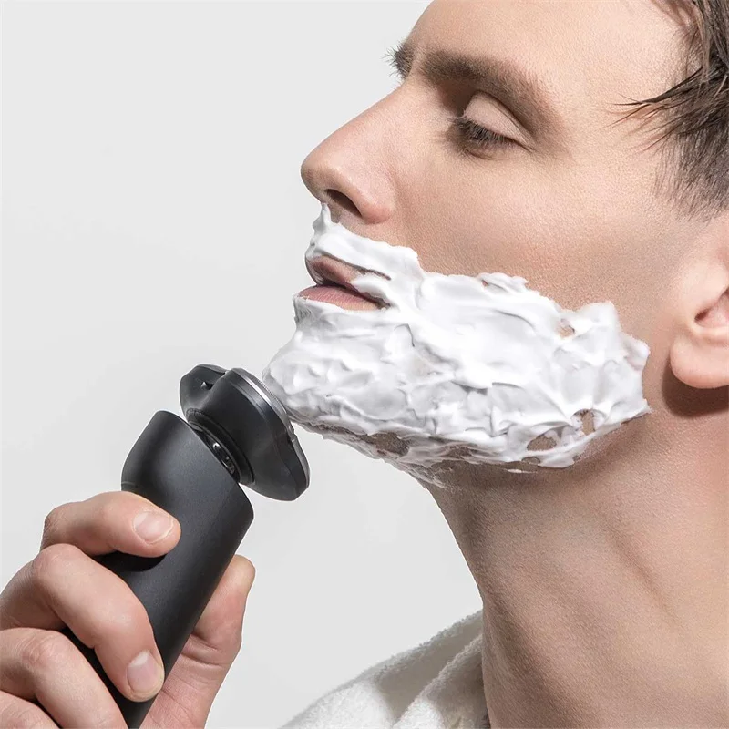 Online Afeitadora eléctrica 3 cabeza flexible cómodo limpio seco afeitado húmedo impermeable carga rápida hombres depilación inteligente eléctrica