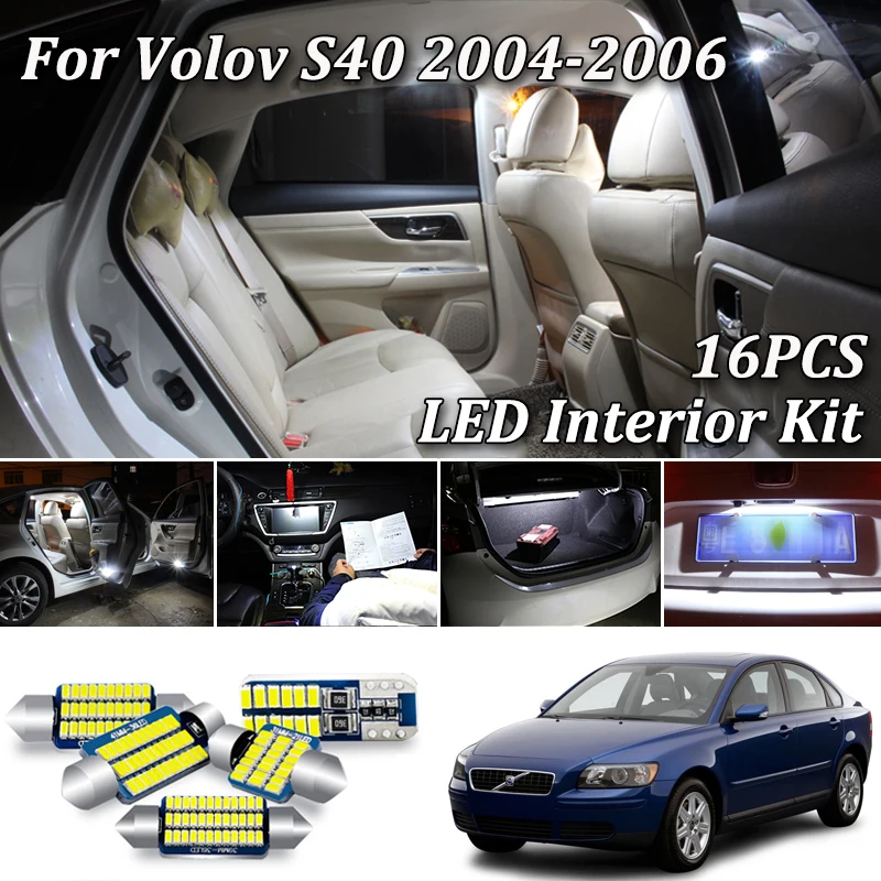 16 шт. светодиодные лампы Canbus для Volvo S40 544 седан 2004 2005 2006 | Автомобили и мотоциклы