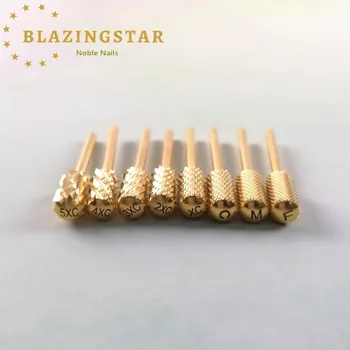 

2020 Large Barrel Smooth Top Nail Drill Bits Gold Carbide Electric Drilling Manicure Pedicure Machine Accessories Nail Tools