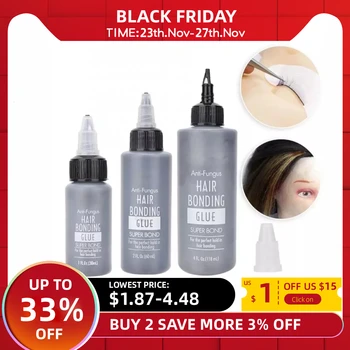 

1/2/4oz Anti-allergy Hair Bonding Glue Hairpiece Wig Hair Extension Gel Glue Professional Salon Hair Extension Tape Styling Tool