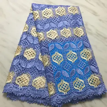 

Latest African Cotton Lace Fabric High Quality Nigerian French Pure Cotton Embroidery Swiss voile Lace Fabrics 5Yards FF16920