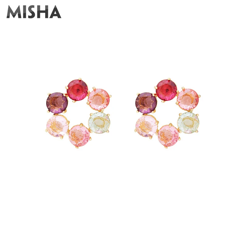 MISHA модные серьги для женщин ручная работа красочные искусственные драгоценные