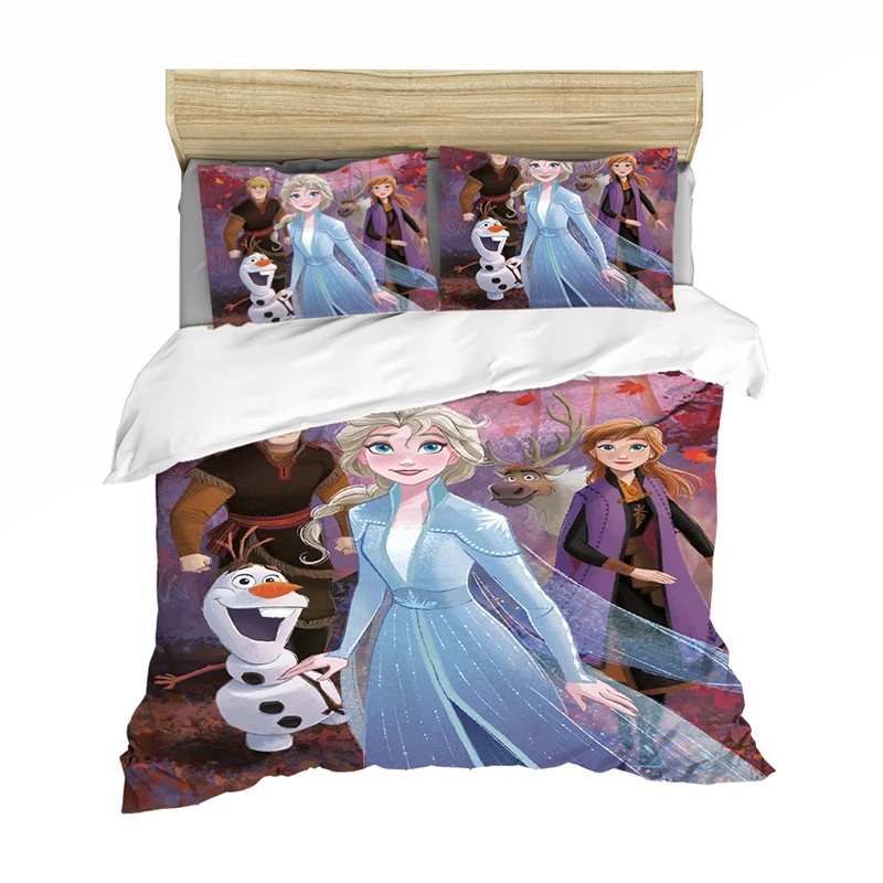 Комплект постельного белья Frozen2 Anna Elsa из 100% полиэстера с пододеяльником и для