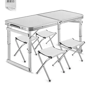 

Outdoor Folding Tables And Chairs Portable Exhibition Industry Tables Push Tables Simple Family Picnic Tables Set Folding