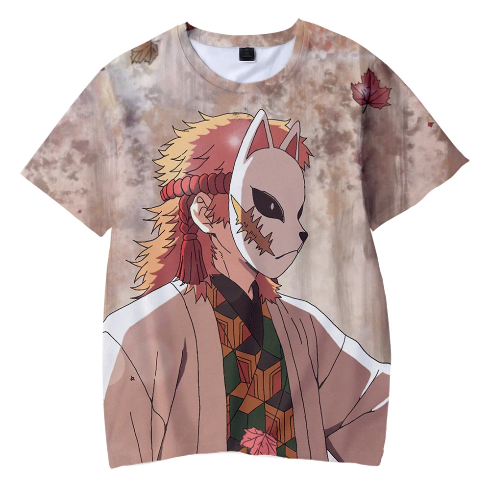 Толстовка с героями мультфильмов «Демон»: Kimetsu no Yaiba 3D футболка для детей, летняя крутая футболка для мальчиков и девочек, высококачественный хип-хоп, удобная футболка