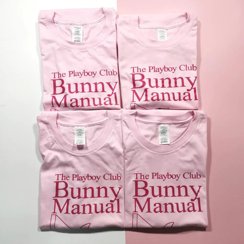 Футболка Playboy Bunny женская с рисунком в винтажном стиле рубашка оверсайз розового