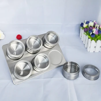 

6 Pcs Stainless Steel Seasoning Set Creative Square Pepper Salt Sugar Seasoning Kitchen Supplies