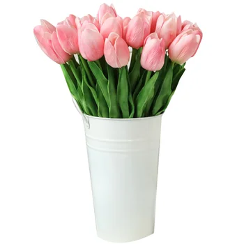 

31Pcs Mini Artificial Tulip Flower Real Press Wedding Flower Bouquet for Home Decoration Gradient Pink