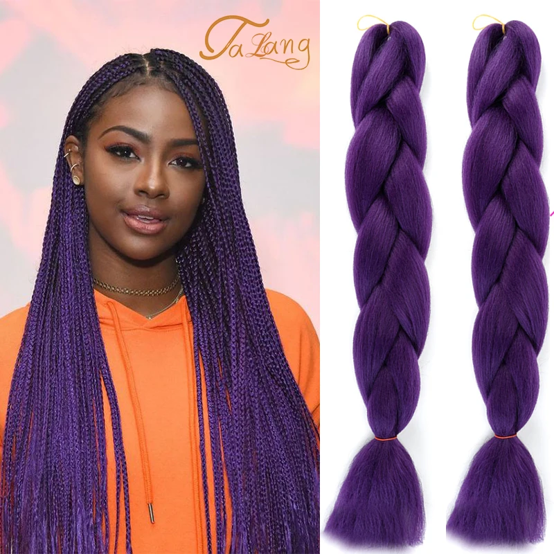 

TALANG24 inchs Jumbo Braids High Temperature Fiber Ombre Crochet Extension Hairs 100 g Synthetic Wigs For Women Jumbo Wigs