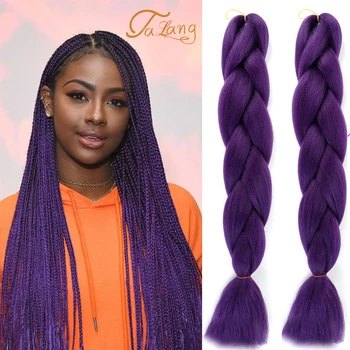 

TALANG24 inchs Jumbo Braids High Temperature Fiber Ombre Crochet Extension Hairs 100 g Synthetic Wigs For Women Jumbo Wigs