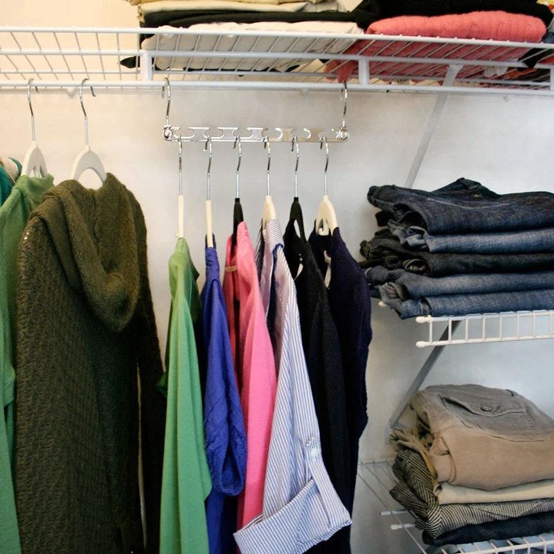 Heavy Duty 360 Swivel Action Hanger, Multi-Function Hanger, 6 Grooves, Hanging More Clothes, Chrome