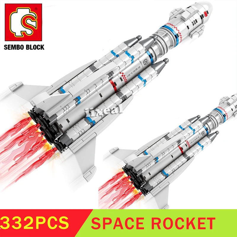 SEMBO BLOCK Compatible DIY City Space Rocket Building Blocks Wandering Earth MOC Bricks Aerospace Shuttle Toys 332pcs | Игрушки и хобби
