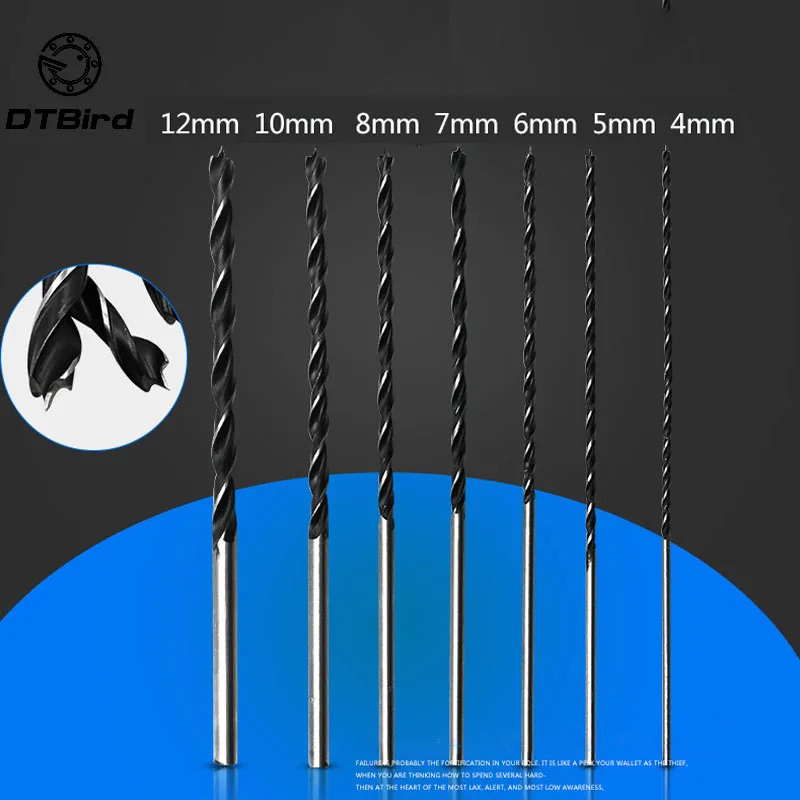 7 шт. 1" 300 мм Экстра длинный твист Брэд точечный Сверло по дереву набор 4 5 6 7 8 10 12 мм деревообрабатывающий сверлильный инструмент