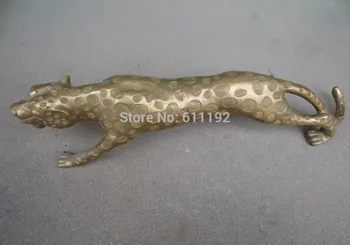 

20 Inch Big Lucky animal Leopard sculpture,FengShui Home decor hand-carved Golden Jaguar Metal crafts
