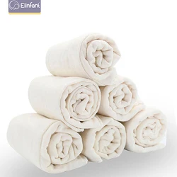 Elifant fralda de algodão não branqueado, 6 unidades, 100% macio, para suavidade e rápida absorção, para bebês, pré dobrável