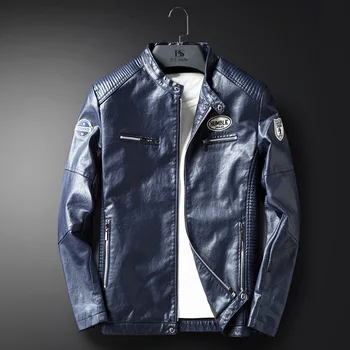 

Leather Jacket Bomber Motorcycle Jacket Men Baseball Biker PU Coat 2019 Fashion Causal Jaqueta Masculino J406