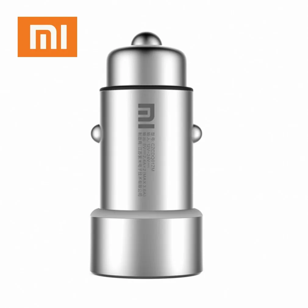 

Original Xiaomi Car Charger Mi Quick Charger Dual USB Output 5V/3.6A Metal For iPhone Samsung Huawei oppo vivo