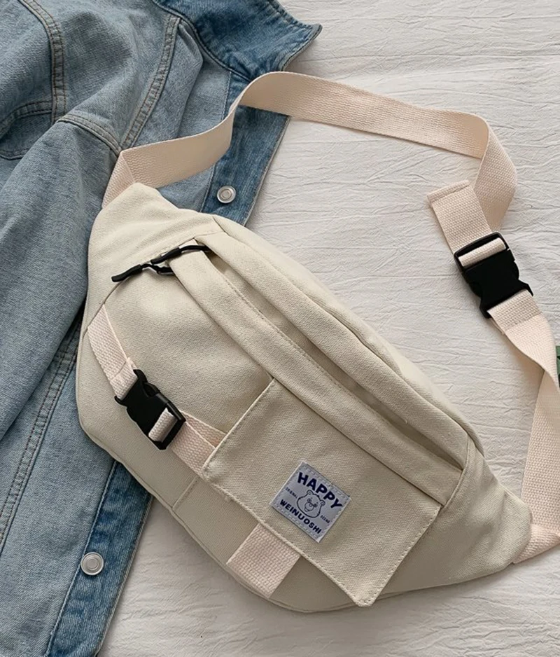 Поясная Сумка унисекс в уличном стиле Харадзюку, сумка в стиле хип-хоп, сумки на плечо, Большая вместительная Холщовая Сумка через плечо, поясные сумки