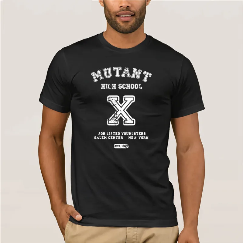 Модная футболка из 100% хлопка с изображением мутанта X для мужчин средней школы