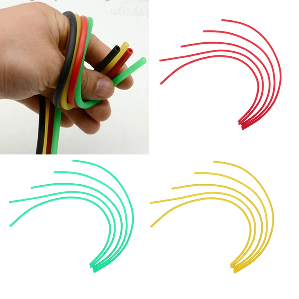 5Pcs 38.5cm Silicone Tube Hair Rigs Deep Drop Fly Tying Material Nymph Worm Skin Fishing Rig Sleeve Fishing Tackles