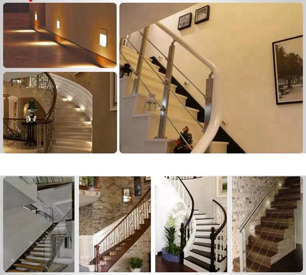 Led light, led wall lamp, wall light SANDIY Wall Lamp Recessed Step Light 2W 3W Led Stairs Lighting Interior Nightlights for Corridor Bathroom Ladder Luminaire 86Box