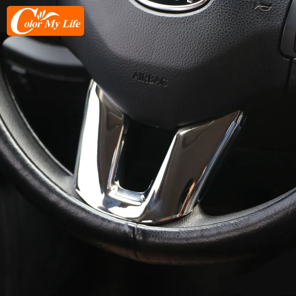 For Kia Sportage SL 3 R Sportage3 SportageR 2011- 2015 ABS Chrome Car Steering Wheel Panel Cover Sequins Trim Accessories | Автомобили и