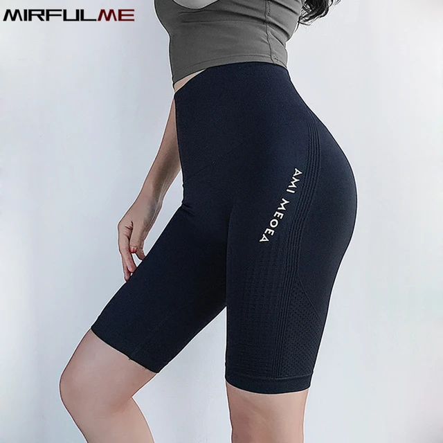 Seamless Crop Yoga Pant Women Knee Length Sport Leggings Running Fitness  Capris Embossed Gym Workout Leggings High Elastic Tight - AliExpress