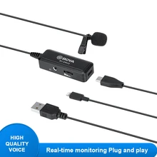 BOYA BY-DM10 UC USB Lavalier Lapel Microphone Clip-on Omni-directional for Type-C Smartphone Tablet and USB Laptop Computer