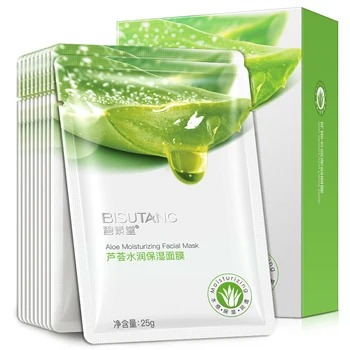 

10 Pieces Aloe Moisturizing Mask Hydrating Pore Shrinking Natural Silk Mask Skin Care
