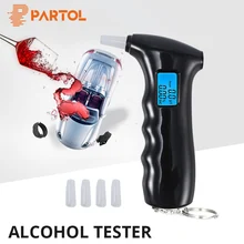 New Digital LCD Alcohol Tester Detector Breathalyzer Quick Response Alcotester with 5 Mouthpieces for Police