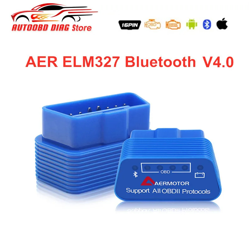 Лучшая цена AER Супер Мини ELM327 Bluetooth V4.0 OBD2 ELM 327 Bluetooth OBDII OBD диагностический инструмент ELM 327 автоматический сканер кода