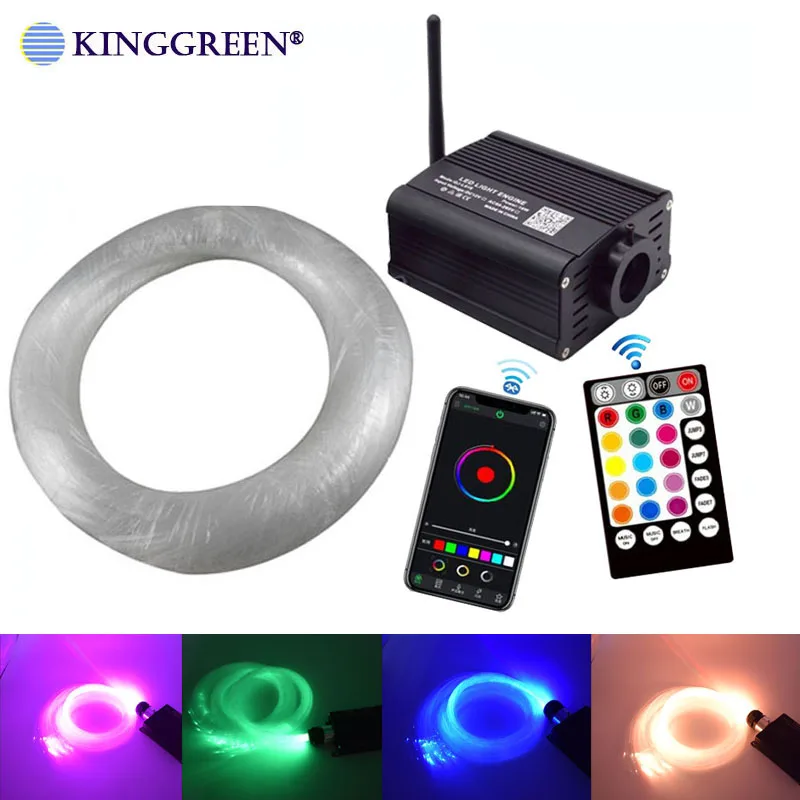Smart Bluetooth APP 16W Car Starry Lights Musical Active Control Fiber Optic Lights kits For Optical Fiber LED Lighting project fiber optic lamp fiber optic ceiling kit