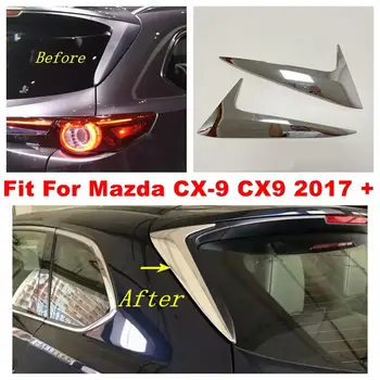 

Rear Tail Triangle Window Spoiler Wing Cover Trim Panel Car Covers Fit For Mazda CX-9 CX9 2017 2018 2019 2020 ABS Chrome Shiny