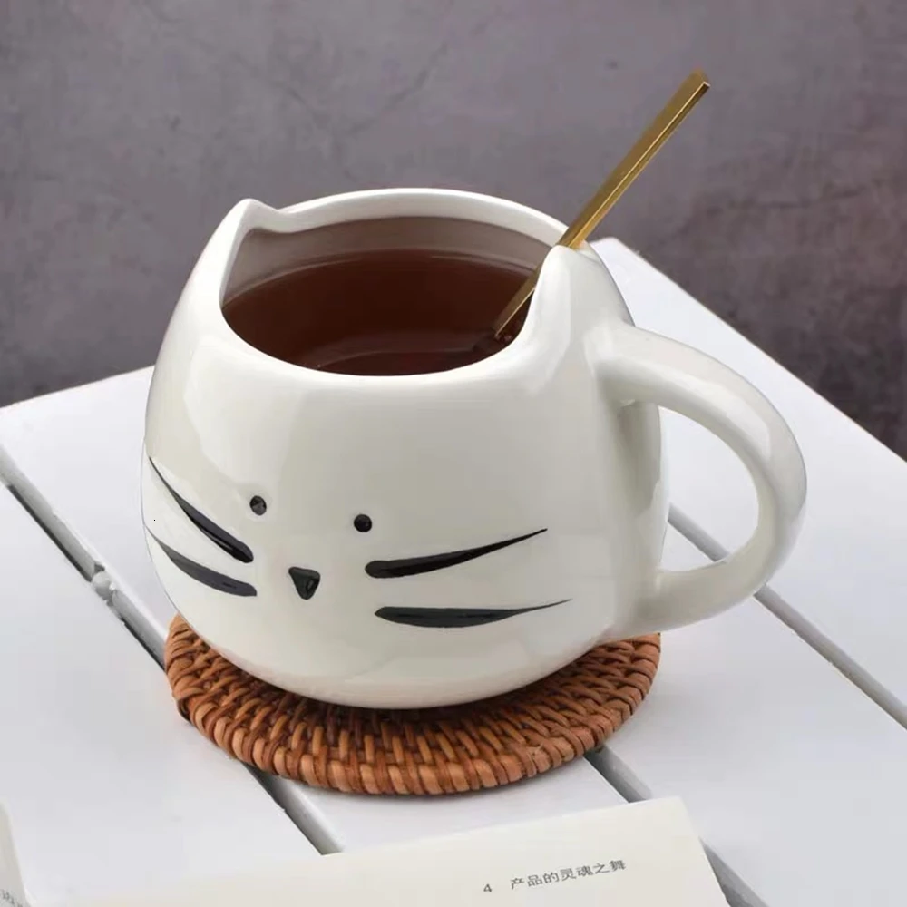 Ceramic Cute Cat Mugs Coffee Milk Mug With Handle 400ml creative Animal Tea Cup Breakfast Drinkware Novelty Nice Gifts (6)