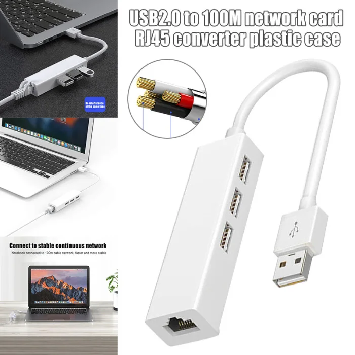 Новые горячие USB 2,0 к RJ45 концентратор 100 м Ethernet адаптер Сетевая карта USB Lan для ноутбука Macbook NV99