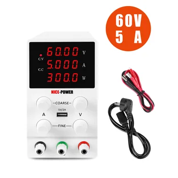 

Nice Power SPS605 DC Power Supply Four Display Adjustable Switching Variable Power Source 60V 5A