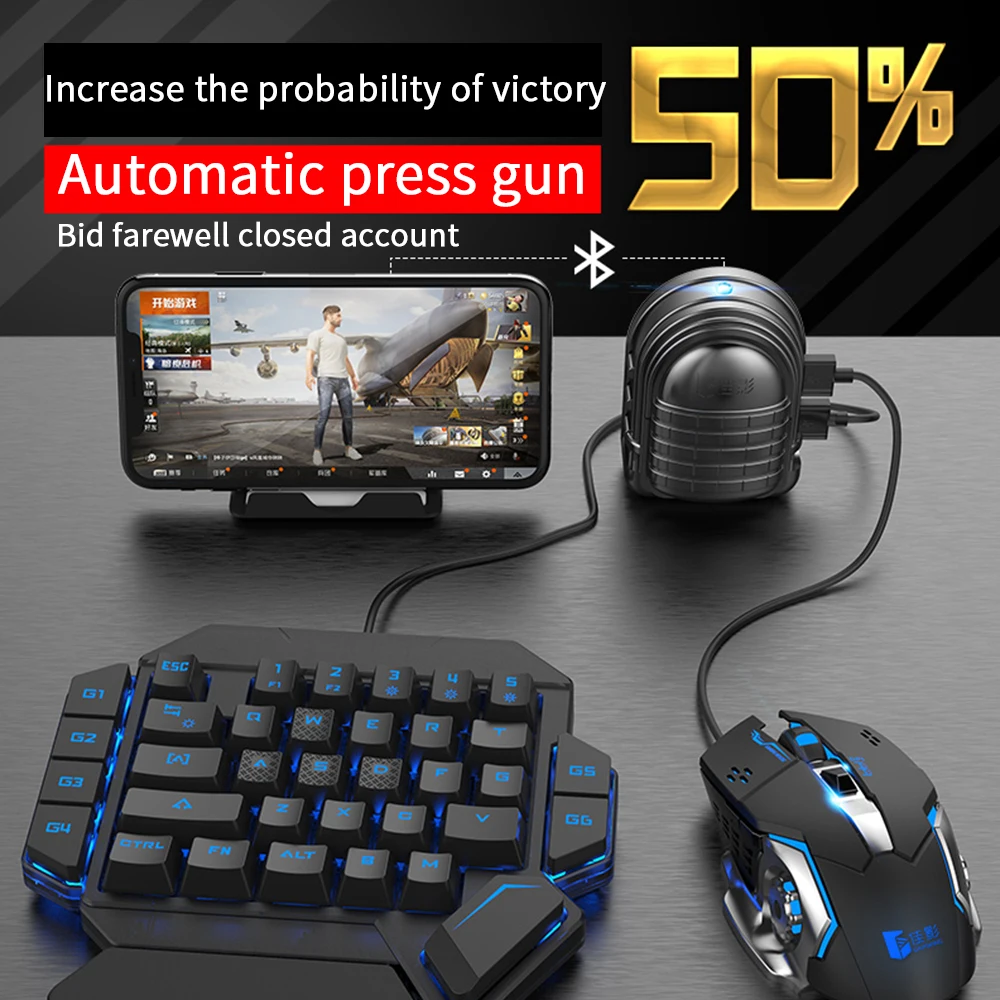 

MIX3 PUBG Artifact Auxiliary Peripheral Game Mobile Phone Mouse Keyboard Tablet Game Controller Throne Automatic Pressure Grab