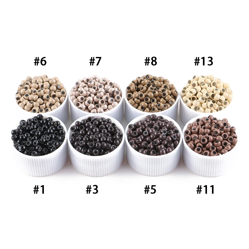 7000pcs/lot 2.9x1.6x2.0mm Blonde Color Copper Silicone Nano Rings Beads Links For Nano Hair