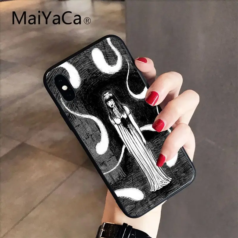 MaiYaCa Junji Ito Tees Horror TPU Мягкий силиконовый чехол для телефона iPhone 8 7 6S Plus X XS MAX 5 5S SE XR 10 Чехол